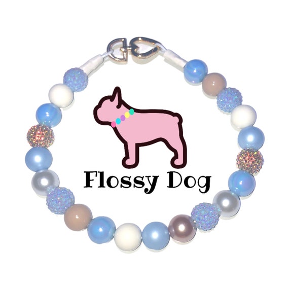 Tiffany Blue Beaded Dog Collar Durable Dog Necklace Custom 