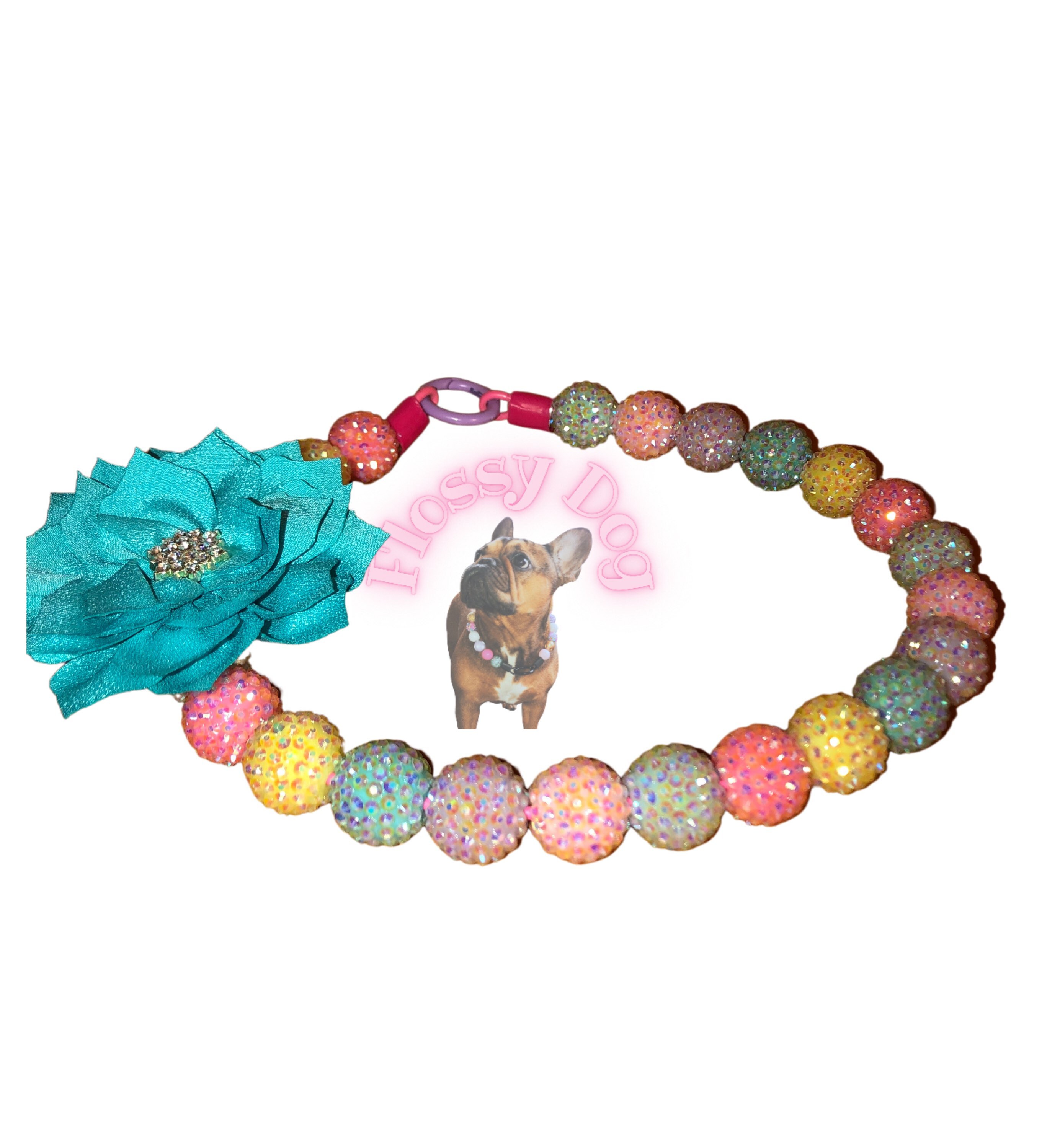 Bling Queen Beaded Dog Collar Unique Pet Necklace With Beads Etsy