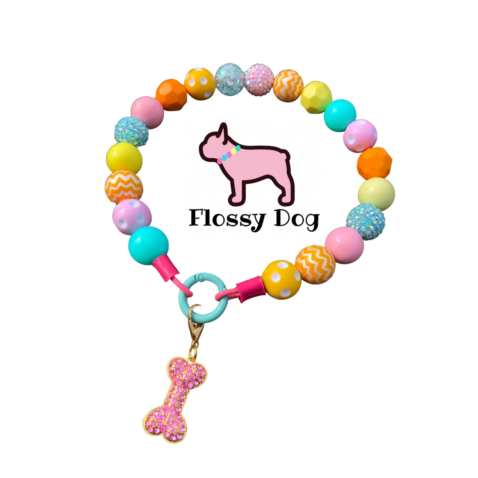 Jellybean Beaded Dog Collar Custom Rhinestone Collar With Etsy