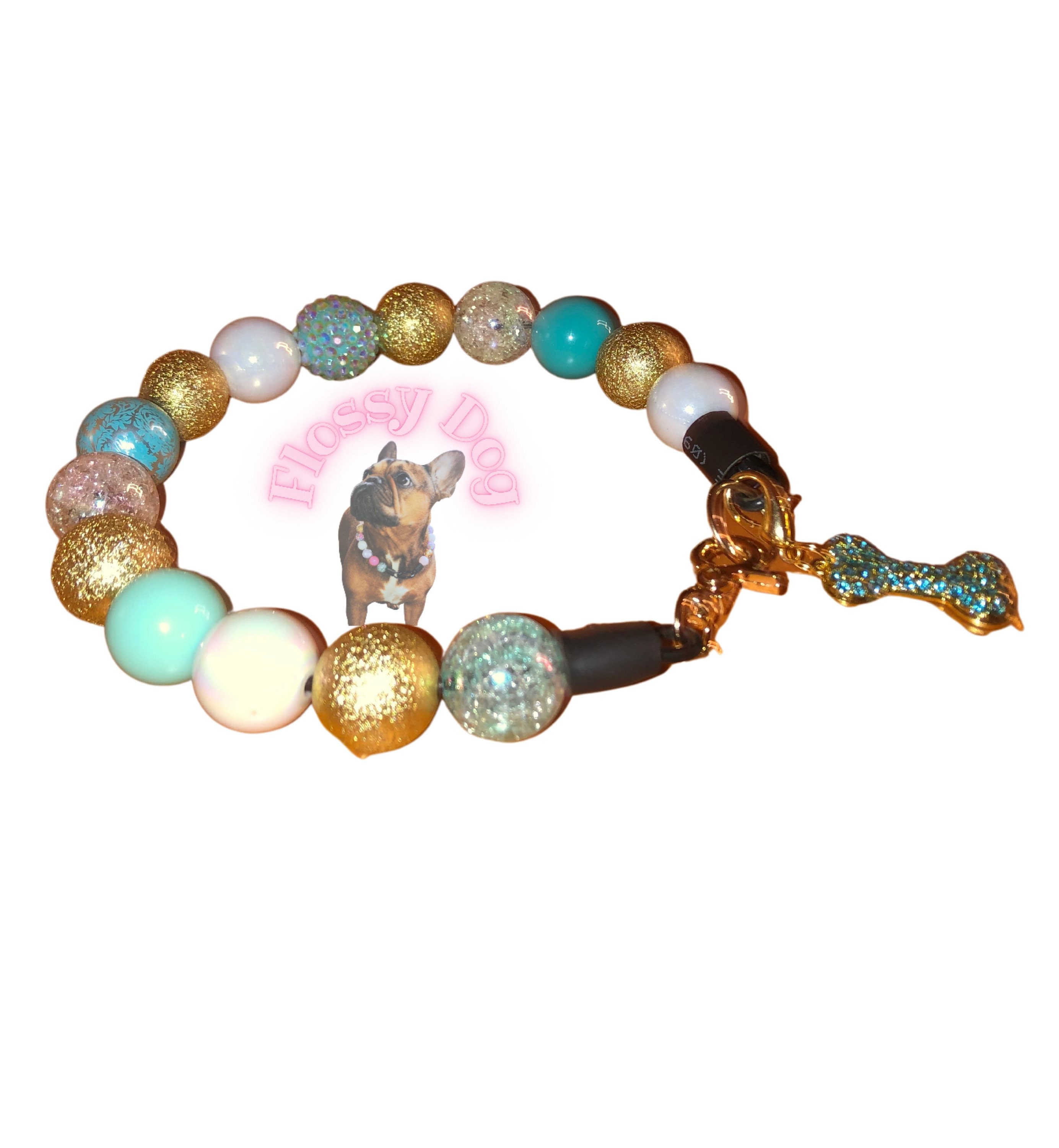 Seaside Beaded Dog Collar Unique Pet Necklace With Beads Etsy