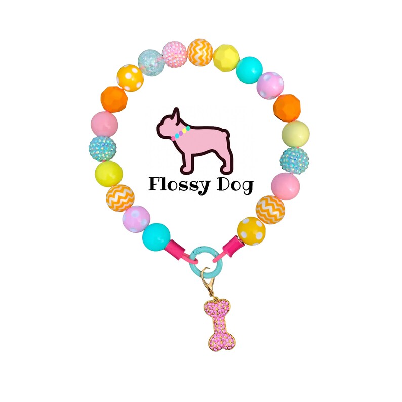 Jellybean Beaded Dog Collar Custom Rhinestone Collar With Etsy