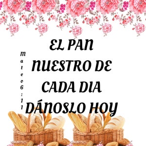 Spanish Bible Verse Printable, Mateo6:11, Spanish Quote Jpg, Spanish Christian Devotion, Versiculo De La Biblia