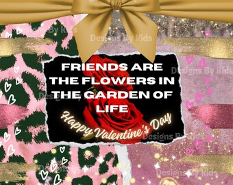 Valentijnsdag voor vrienden Tumbler Wrap voor beste vrienden Cadeau voor beste vrienden Cheetah Print voor vrienden Cheetah Print Wrap Valentines Png