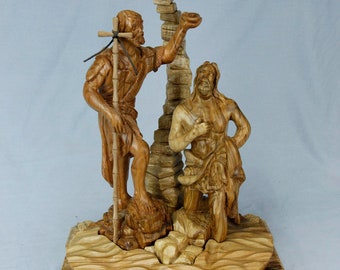 The Baptism Olive Wood Figure