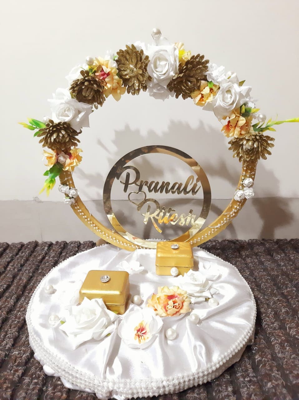 Decorated Engagement Ring Trays at Rs 2800 | Designer Ring Ceremony Trays  in Delhi | ID: 4176319155