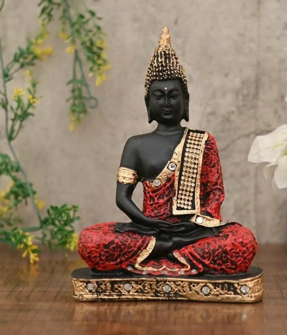 Sitting Buddha Statue Showpiece for Home Decor Diwali Decoration and  Gifting Handmade Showpiece Lord Statue Indian Temple Decor 