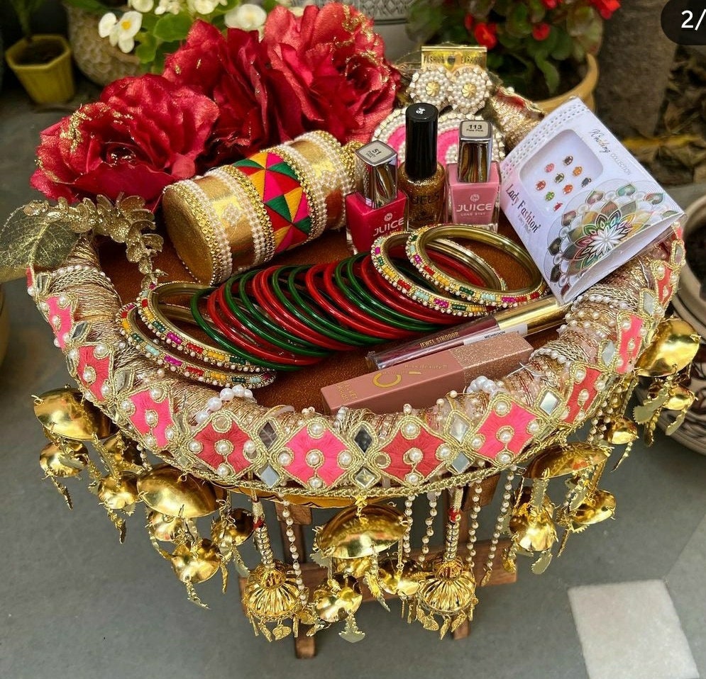 Shagun Hamper Tray Trousseau Bridal Set With Kalira Indian Pakistani