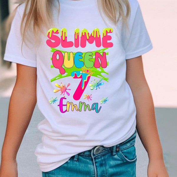 Slime Queen Birthday Tee, Fun Slime Party, Slime Lover Gift, Vibrant Slime, Slime Girl, Trendy Queen Tee, Colorful Party Shirt, Queen Slime