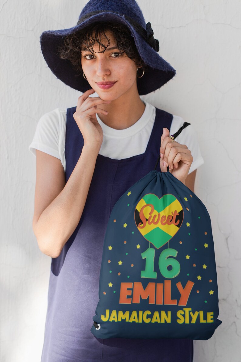 Jamaica Drawstring Bag Sport Bag Beach Bag Jamaica Birthday Etsy