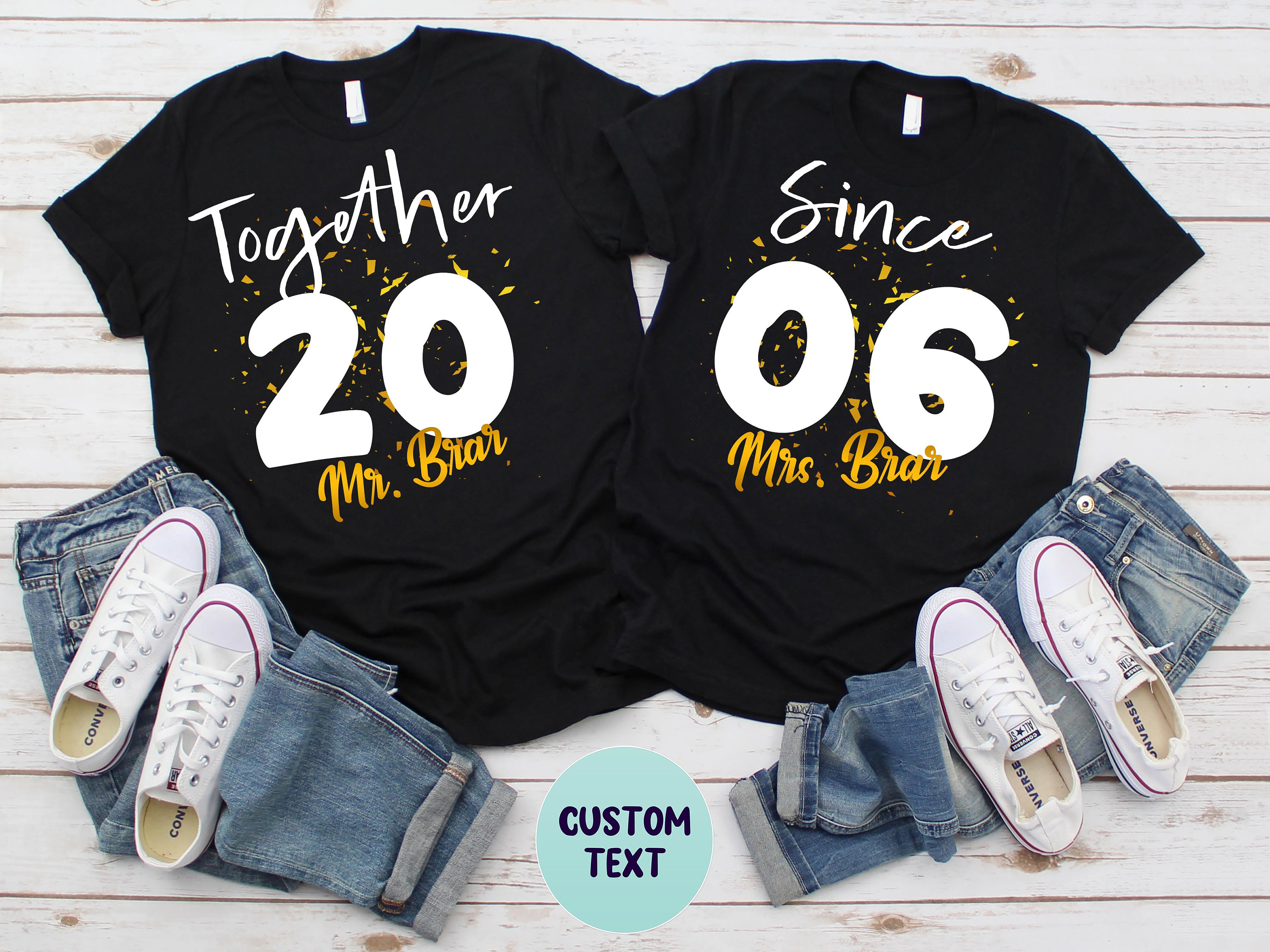 NZGiftsDesign Anniversary Shirt Wedding Anniversary Anniversary Couple Couple Shirts Together Since Together Since Shirt Couple Gifts Matching