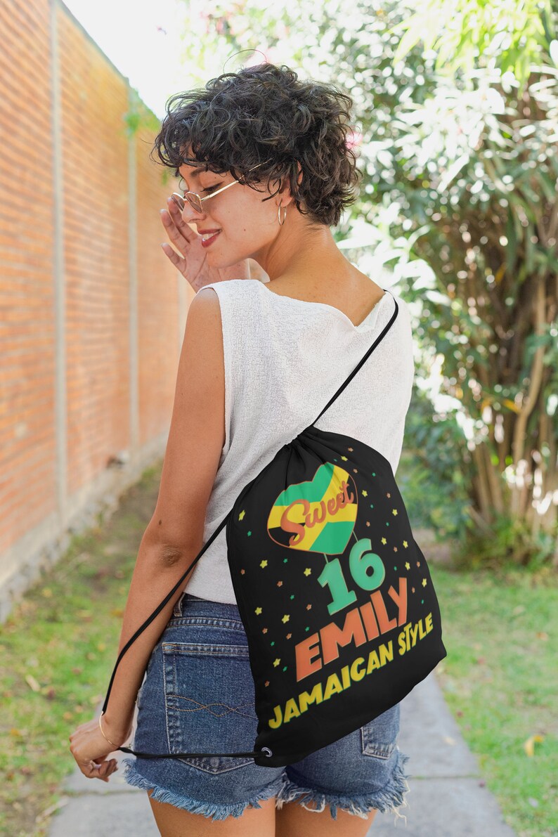 Jamaica Drawstring Bag Sport Bag Beach Bag Jamaica Birthday Etsy