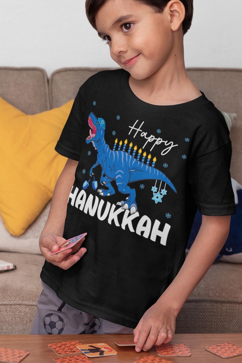 Hanukkah Dinosaur Trex Jewish Menorah Menosaurus Hanukkah Etsy