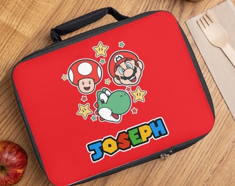 Custom Mario Kid Lunch Bag Personalized Lunch Bag Super Mario Lunch box personalized kid Mario Bag Mario Favor LunchBox for boy Mario Gifts