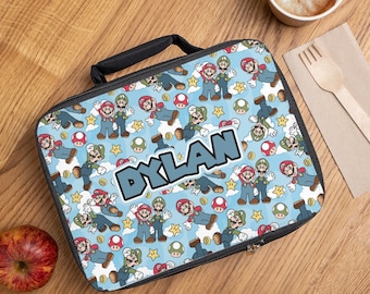 Custom Mario Lunch Bag Personalized Lunch Bag Super Mario Lunch box personalized kid Mario Bag Mario Favor LunchBox for boy Mario Gifts