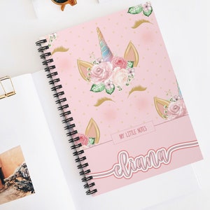 Personalized notebook - Custom Notebook - Spiral Notebook - Notebook journal - Gift for her -To Do List Notebook-Cute lined notebook-Unicorn