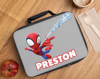 Custom Spidey Lunch Bag Personalized Lunch Bag Spidey Lunch box Custom kid Spidey Bag Lunch Box for boy Spidey and his amazing friends Gifts
