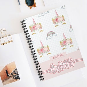 Personalized notebook - Custom Notebook - Spiral Notebook - Notebook journal - Gift for her -To Do List Notebook-Cute lined notebook-Unicorn