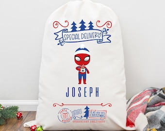 Spiderman Christmas Sack, Personalized Superhero Large Santa Sack, Avengers Santa Sack, Santa Sack Hulk, Captain America Christmas Sack Bag