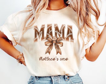 Custom Football Mom Shirt, Comfort Colors® Coquette Mom Shirt, Football Season Shirt, Personalized Gift for Sports Mom, New Sports mom Gift