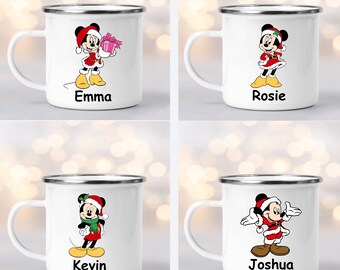 Mickey Mouse Christmas Mug, Christmas gift for kids, Personalized Kid Cup, toddler cup, Minnie Mouse Christmas Hot Cocoa Cup, Disney Mug