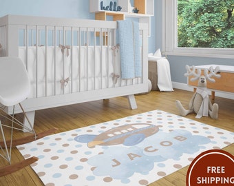 Cute Nursery Rug, Nursery Rug Boy, Area Rug for Kids Room, Carpet for Nursery, Boy Room, Personalized Rug, BabyBoy Room,Kid Rug for bedroom