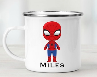 Spiderman Mug, Spiderman Cup, Kid Mug, Superhero Kid Cup, superhero Mug, toddler gift, Campfire Mug, hot chocolate mug, toddler mug