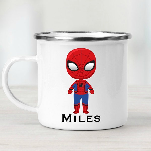 Spiderman Mug, Spiderman Cup, Kid Mug, Superhero Kid Cup, superhero Mug, toddler gift, Campfire Mug, hot chocolate mug, toddler mug