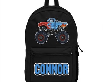 Custom Monster Truck Backpack Personalized School Bag Monster Truck Boy School bag personalized kid backpack Gift Favor School Bag for boys