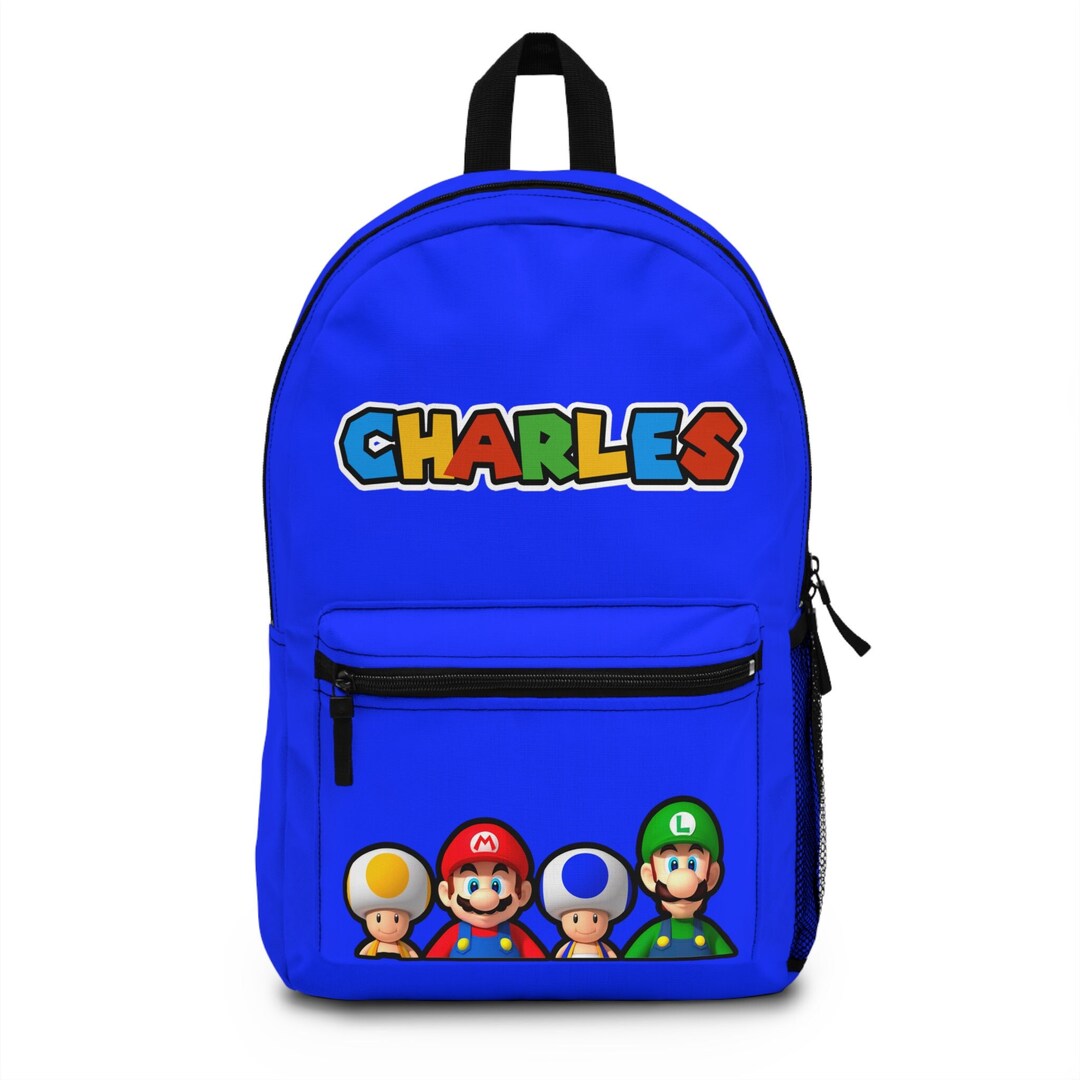 Custom Mario Backpack Personalized School Bag Super Mario Boy School