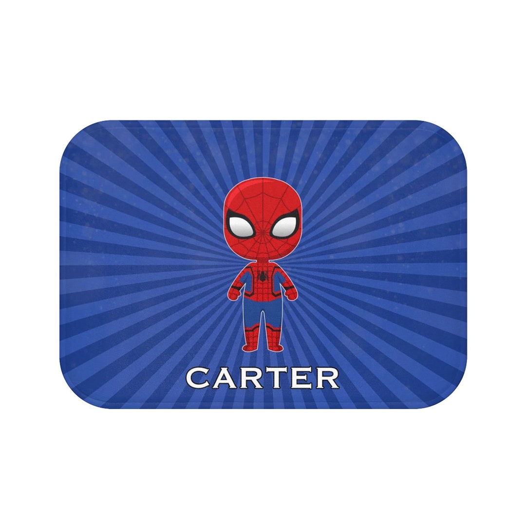 Bath Mat Spiderman Bath Mat Personalized Bath Mat Bath Etsy