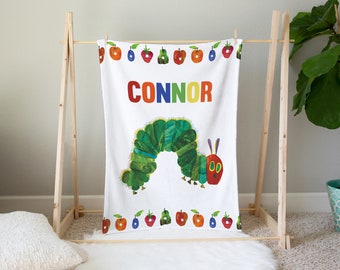 The Very Hungry Caterpillar Blanket, The Very Hungry Caterpillar Gift, Very Hungry Caterpillar Birthday, Kid Room Decor, Toddler Blanket