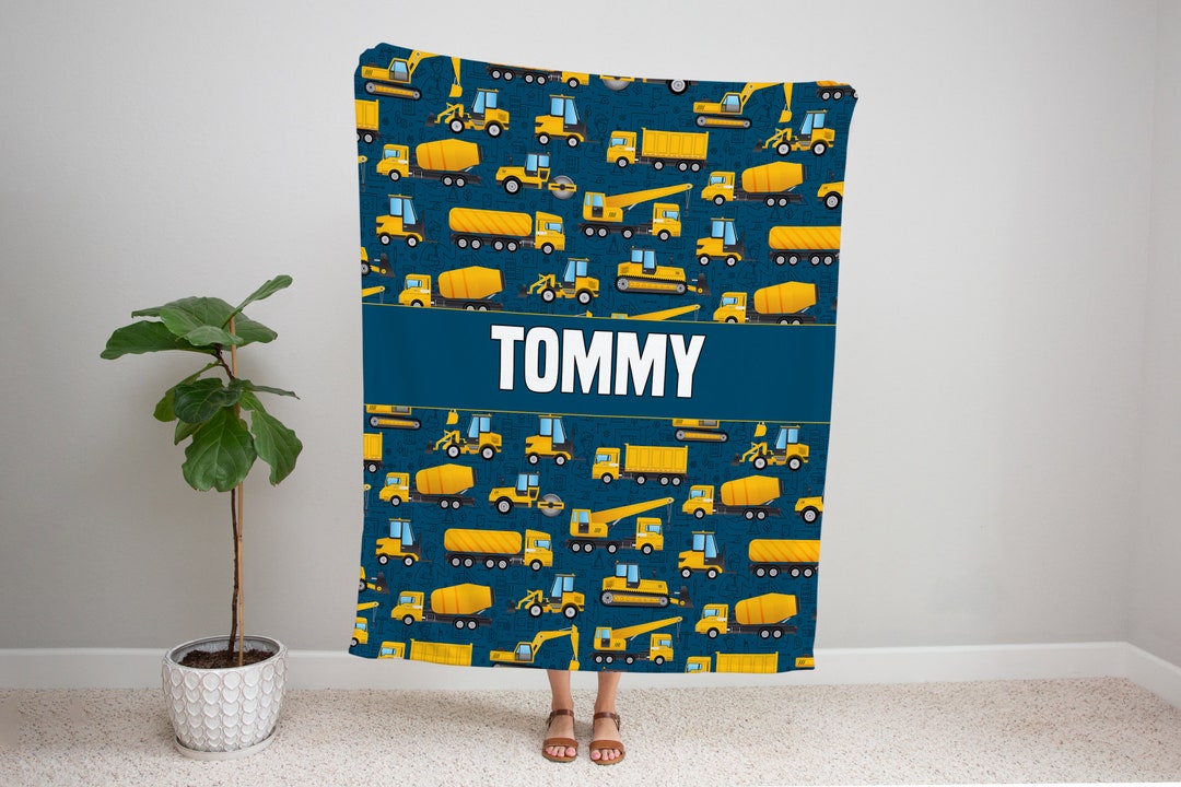 Construction Blanket, Cute Work Vehicles Blanket, Construction Bedding