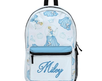 Custom Cinderella Backpack Personalized School Bag Cinderella Bookbag School bag Personalized kid backpack Cinderella Gift School Bag