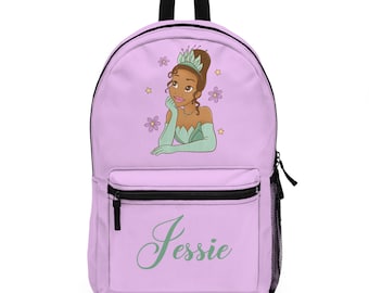 Custom Princess Bookbag Personalized School Bag Princess Tiana Girl School bag personalized kid backpack Princess Frog Disney Bag for girls