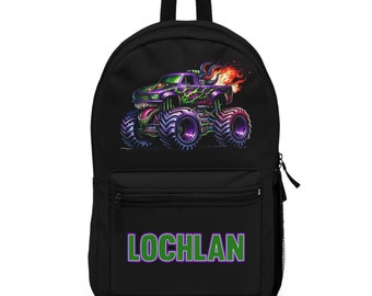 Custom Monster Truck Backpack Personalized School Bag Monster Truck Boy School bag personalized kid backpack Gift T-Rex Dino School Bag