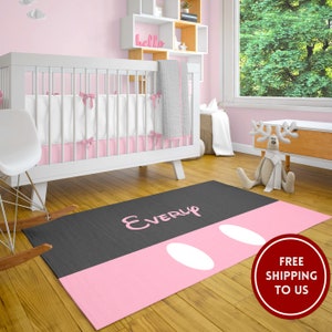Minnie Mouse Rug, Nursery Carpet, Minnie Mouse Bedroom Decor, Carpet for Nursery, Girl Room, Personalized Rug, BabyGirl Room,Kids Rugs