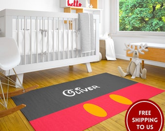 Mickey Mouse Rug, Nursery Carpet, Area Rug for Kids Room, Carpet for Nursery, Boy Room, Personalized Rug, BabyBoy Room,Kids Rugs, Playmats