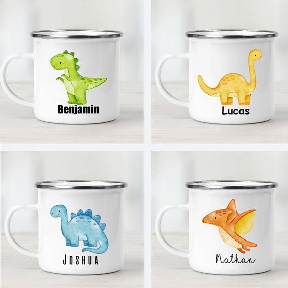 Kid Mug, Dinosaur Kid Cup, Dinosaur Mug, Toddler Gift, Campfire