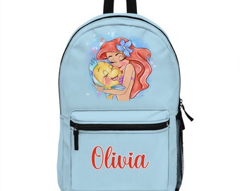 Custom Little Mermaid Backpack Personalized Bag Ariel Bookbag Cutest Disney Bag Backpack for Girls Disney Gifts Disney Theme Park Bag