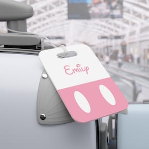 Disney Custom Luggage Tag, Cute Minnie Mouse Luggage Tag, Personalized Luggage Tag, Disney Travel Luggage, Disney Shower, Disney Trip Tag