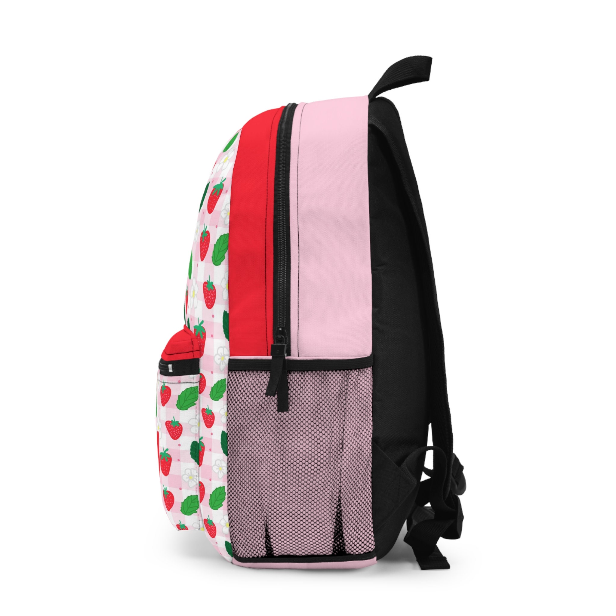 Strawberries Pattern Cute Girly Gift For Kids Personalized Name School Backpack