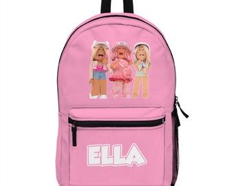 Custom Roblox Girl Backpack Personalized School Bag Roblox School Bag Custom kid backpack Roblox Gift Favor School Bag Girl Roblox Book Bag