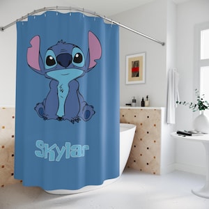 Stitch Custom Bathroom Decor Stitch Bath Stitch Shower Curtains Disney Shower Curtains Disney Bathroom Decor Disney House Disney Stitch Gift