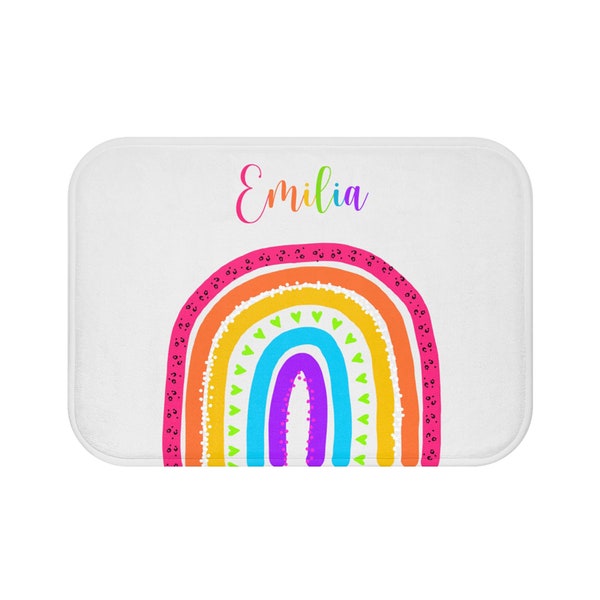 Kid Bath mat - Rainbow Bath Mat - Personalized Bath Mat - Bath Decor - Rainbow Decor-Rainbow Favors-Kids Bathroom Decor - Kids Bathroom Boho