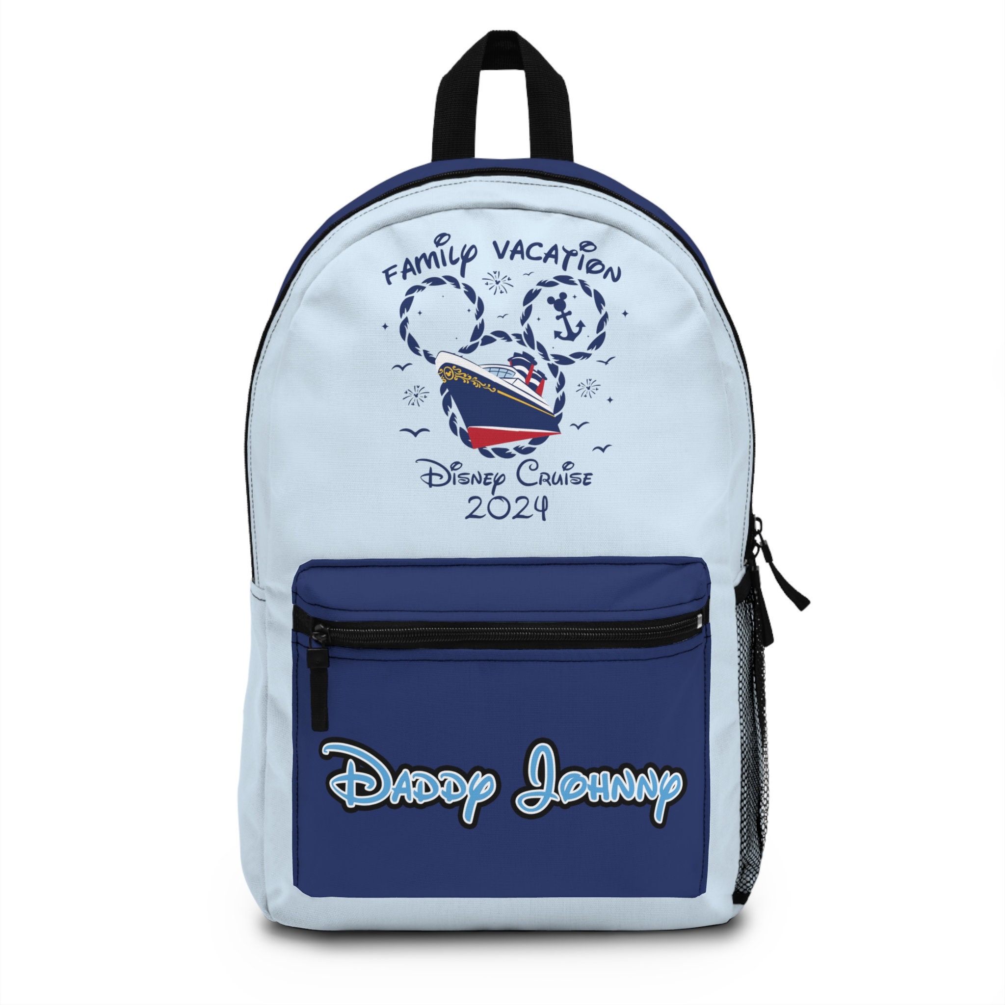 Disney Cruise Theme Park Mickey Ears Custom Name Personalized Gift School Backpack