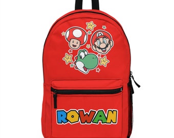 Custom Mario Backpack Personalized School Bag Super Mario Boy School bag personalized kid backpack Mario Gift Favor School Bag for boys