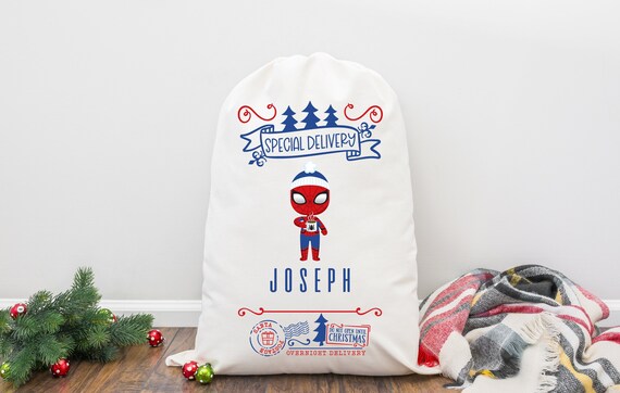 Spiderman Christmas Sack, Personalized Superhero Large Santa Sack, Avengers Santa Sack, Santa Sack Hulk, Captain America Christmas Sack Bag