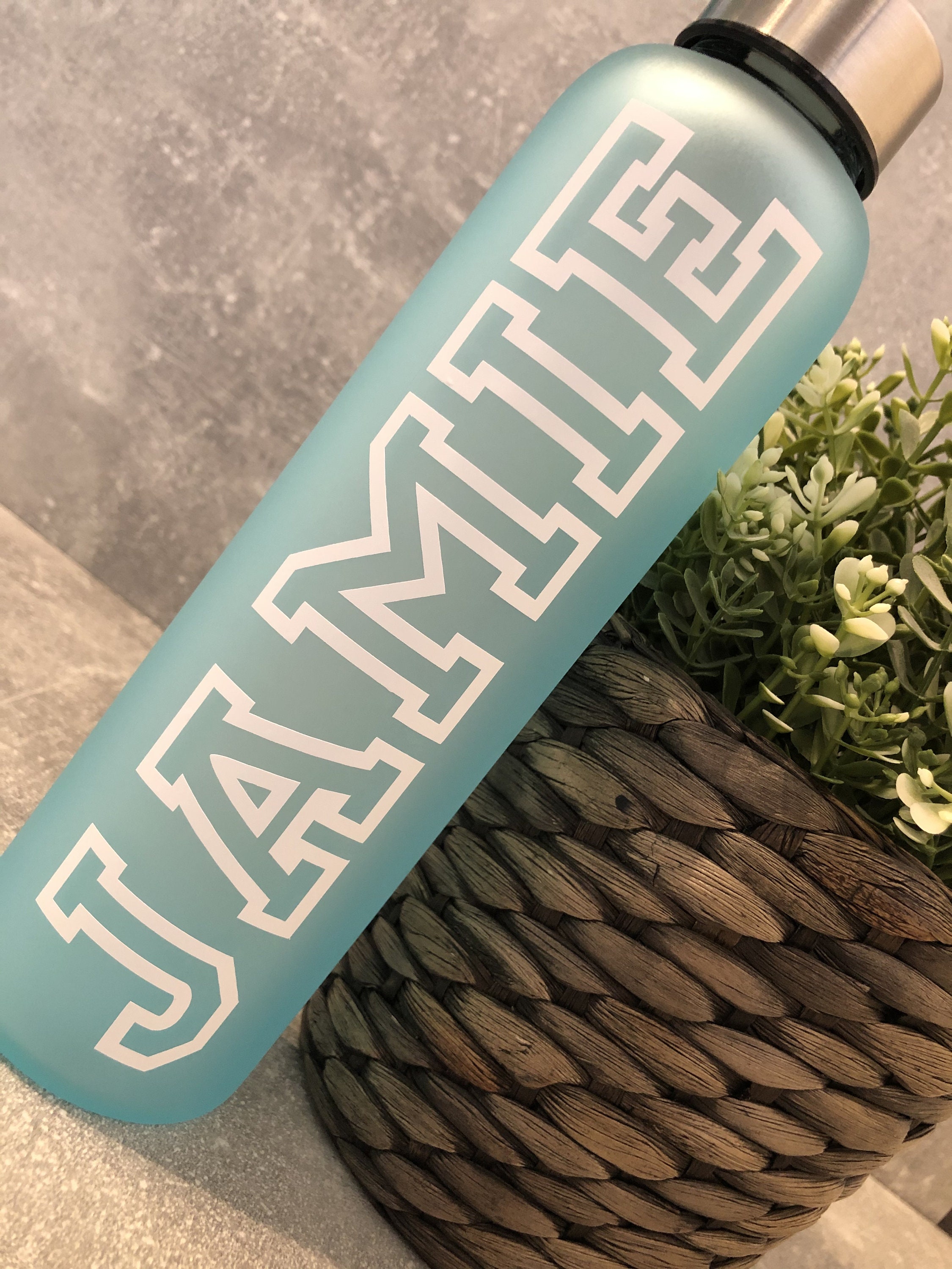 Personalised Frosted Glass Water Bottles 600ml/Glass Etsy