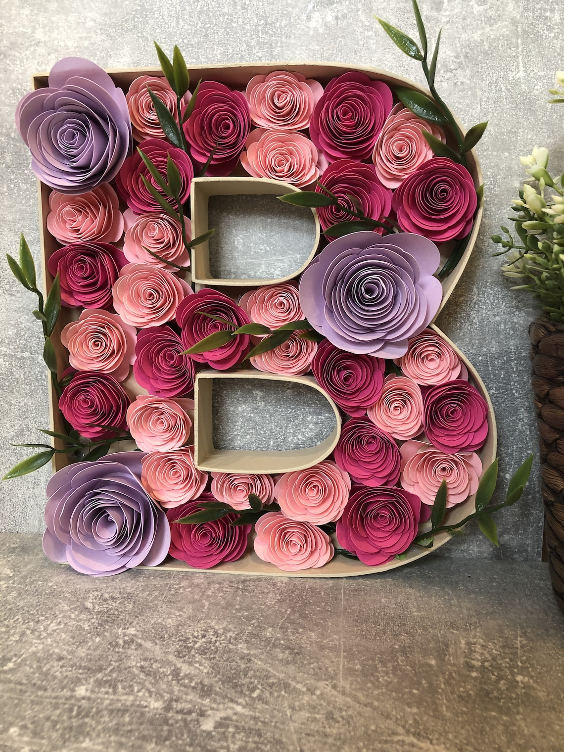 Wooden Fillable Letters With Flowers/Handmade/Rolled Etsy