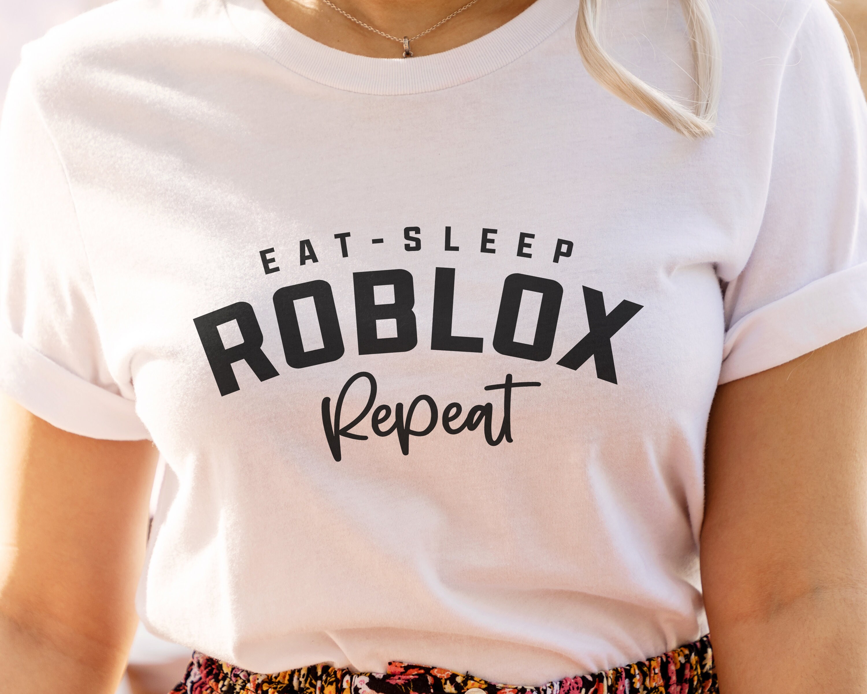 Eat Sleep Roblox Repeat Shirt design svg, Roblox cut files Shirt